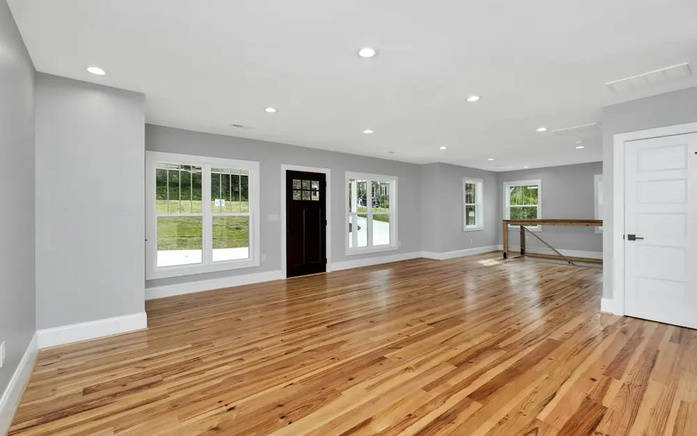 A new wood floor in an empty room